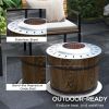 Outsunny Portable Smokeless Fire Pit Magnesium Oxide Bonfire Stove with Mat Brown Ideal for Outdoor Activities