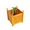Wood Outdoor Square Wooden Flower and Herb Pot for Garden, Porch and Patio - Outside Plant and Vegetable Container ,Planter,Teak