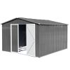 Metal garden sheds 8ftx10ft outdoor storage sheds Grey (Old sku:W1350S00016)