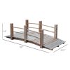 Outsunny 5 ft Wooden Garden Bridge Arc Footbridge with Railings for your Backyard, Natural Wood