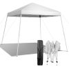 2.5x2.5M White Slant Leg Pop Up Canopy Tent Portable Folding Gazebo with Carrying Bag Outdoor Patio Shade Shelter for Backyard Camping Market and Prom