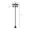 Outsunny Solar Lamp Post Lights 72 Outdoor Triple-Head Street Vintage for Backyard Garden Pathway Driveway