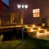 Outsunny Solar Lamp Post Lights 72 Outdoor Triple-Head Street Vintage for Backyard Garden Pathway Driveway