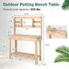 Large Garden Potting Bench Table with Display Rack and Hidden Sink