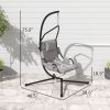 Outsunny Hammock Chair with Stand and PA Coating Cushion, Hanging Swing Chair with Steel Frame for Indoor and Outdoor, Gray