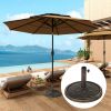 Outsunny Round Patio Umbrella Base, 26 lbs Resin Umbrella Stand Base, Heavy Duty Patio Umbrella Holder for 1.3"/1.5"/1.9" Umbrella Poles for Outdoor