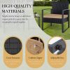 3 Piece Outdoor PE Wicker Furniture Set, Patio Black Rattan Sectional Sofa Couch with Washable Cushions
