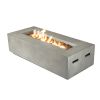 Rashid Rectangular Concrete Propane Fire Pit Table – Smokeless Outdoor Heater