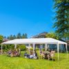 10*30ft White Outdoor Canopy Tent Without Sidewalls Low Configuration PE Cover and Powder Coated Steel Frame Event Shelter for Backyard Garden Party C