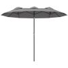 Outsunny 9.5 Large Double-sided Patio Umbrella Outdoor Market Umbrella with Tilt Crank