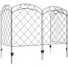 Outsunny 4-Panel Decorative Fencing: Swirls Design, Metal Yard Barrier for Pets & Flower Bed Edge|
