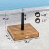 Outsunny Square Patio Umbrella Base, 42 lbs Concrete Heavy Duty Umbrella Base with Holder for 1.25"/1.5" Poles for Outdoor, Lawn, Poolside, Teak
