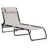 Outsunny Cream Recline Mesh Lounge, Outdoor Breathable Chaise Bed for Supreme Relaxation & Comfort