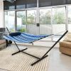 1pc Hammock Chair Stand Set Cotton Swing with Pillow Cup Holder Indoor Outdoor