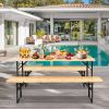 [Replace 28819587]Picnic Combo 3PCS Set, 5.8FT Wood Table and Bench Set