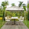 2.5x2.5M White Slant Leg Pop Up Canopy Tent Portable Folding Gazebo with Carrying Bag Outdoor Patio Shade Shelter for Backyard Camping Market and Prom