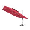11FT Patio Umbrella Outdoor Square Double Top Umbrella in Red (without Umbrella Base)