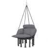 Outsunny Hammock Swing Chair, Macrame Hanging Chair with Large Cushion, Chain, Steel Frame for Indoor Outdoor Use, Dark Gray