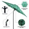 Outdoor 7.5 Foot Palm Print Round Push-up and Tilt Market Patio Umbrella