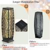 2 Pieces Solar-Powered Diamond Wicker Floor Lamps with Auto LED Light