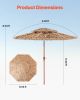 Tiki Umbrella 2-Tier Thatched Patio Umbrella 9 ft for Pool Patio Beach