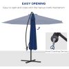 Outsunny 10' Cantilever Tilt Offset Patio Umbrella w/ UV & Water Safe Material & Cross Base (Weight Not Included), Navy Blue