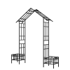 Metal Garden Arch with Adjustable Width W68.11''~W94.29'' Climbing Plants Support Rose Arch Outdoor Black