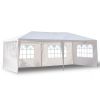 10x20ft White Canopy Tent with 4/6 Removable Sidewalls Outdoor PE Fabric Shelter Party Gazebo Heavy Duty Pavilion for Backyard Garden Event Wedding Ir