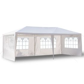 10x20ft White Canopy Tent with 4/6 Removable Sidewalls Outdoor PE Fabric Shelter Party Gazebo Heavy Duty Pavilion for Backyard Garden Event Wedding Ir (size: 4-sided)