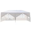 10x20ft White Canopy Tent with 4/6 Removable Sidewalls Outdoor PE Fabric Shelter Party Gazebo Heavy Duty Pavilion for Backyard Garden Event Wedding Ir