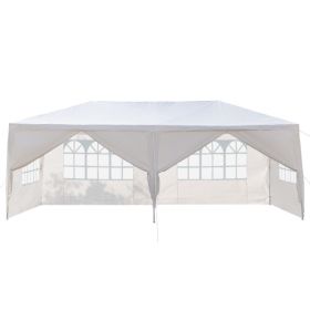 10x20ft White Canopy Tent with 4/6 Removable Sidewalls Outdoor PE Fabric Shelter Party Gazebo Heavy Duty Pavilion for Backyard Garden Event Wedding Ir (size: 6-slices)