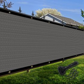 Artpuch Privacy Fence Screen Dark Grey Customized Outdoor Mesh Panels for Backyard, Balcony,Patio,Construction Site with Zip Ties (Color: Dark Grey, size: 4x50 ft)