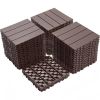 Plastic Interlocking Deck Tiles, 12.00"x12.00"(Pack of 44 ), Patio Flooring Outdoor Waterproof All Weather Use for Garden Poolside Front/Back Yard