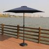 8.8 feet Outdoor Aluminum Patio Umbrella, Patio Umbrella, Market Umbrella with 33 pounds Round Resin Umbrella Base, Push Button Tilt and Crank lift