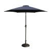 8.8 feet Outdoor Aluminum Patio Umbrella, Patio Umbrella, Market Umbrella with 33 pounds Round Resin Umbrella Base, Push Button Tilt and Crank lift