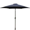 8.8 feet Outdoor Aluminum Patio Umbrella, Patio Umbrella, Market Umbrella with 33 pounds Round Resin Umbrella Base, Push Button Tilt and Crank lift