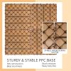 Plastic Interlocking Deck Tiles, 12.00"x12.00"(Pack of 44 ), Patio Flooring Outdoor Waterproof All Weather Use for Garden Poolside Front/Back Yard