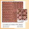 Plastic Interlocking Deck Tiles, 12.00"x12.00"(Pack of 44 ), Patio Flooring Outdoor Waterproof All Weather Use for Garden Poolside Front/Back Yard