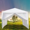 10x20ft White Canopy Tent with 4/6 Removable Sidewalls Outdoor PE Fabric Shelter Party Gazebo Heavy Duty Pavilion for Backyard Garden Event Wedding Ir