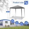 6.5x6.5FT Folding Canopy Tent with 4 Sidewalls 2 Zipper Doors and 2 Windows PE Fabric Outdoor Gazebo Shelter with Powder Coated Steel Frame Spiral Tub