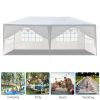 10x20ft White Canopy Tent with 4/6 Removable Sidewalls Outdoor PE Fabric Shelter Party Gazebo Heavy Duty Pavilion for Backyard Garden Event Wedding Ir