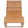 Rocking Sun Lounger with Cushion Solid Teak Wood