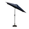 8.8 feet Outdoor Aluminum Patio Umbrella, Patio Umbrella, Market Umbrella with 33 pounds Round Resin Umbrella Base, Push Button Tilt and Crank lift