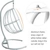 Indoor Outdoor Hanging Egg Swing Chair with Cushion and C Stand;  Egg Shaped Hanging Swing Chair;  Egg-Shaped Hammock Swing Chair Single Seat